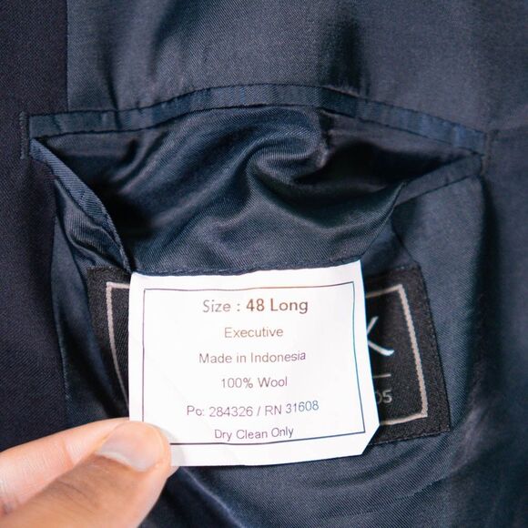 Jos. A. Bank Mens Blazer 48L Navy Blue Wool Sport Coat Traditional Fit Jacket - Picture 4 of 10